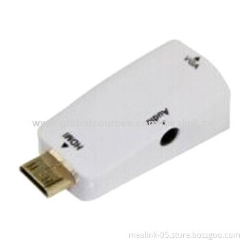 HDMI Male to VGA Female + 3.5mm Audio Adapter, No Need Power, Plug-and-play Function IncludeNew